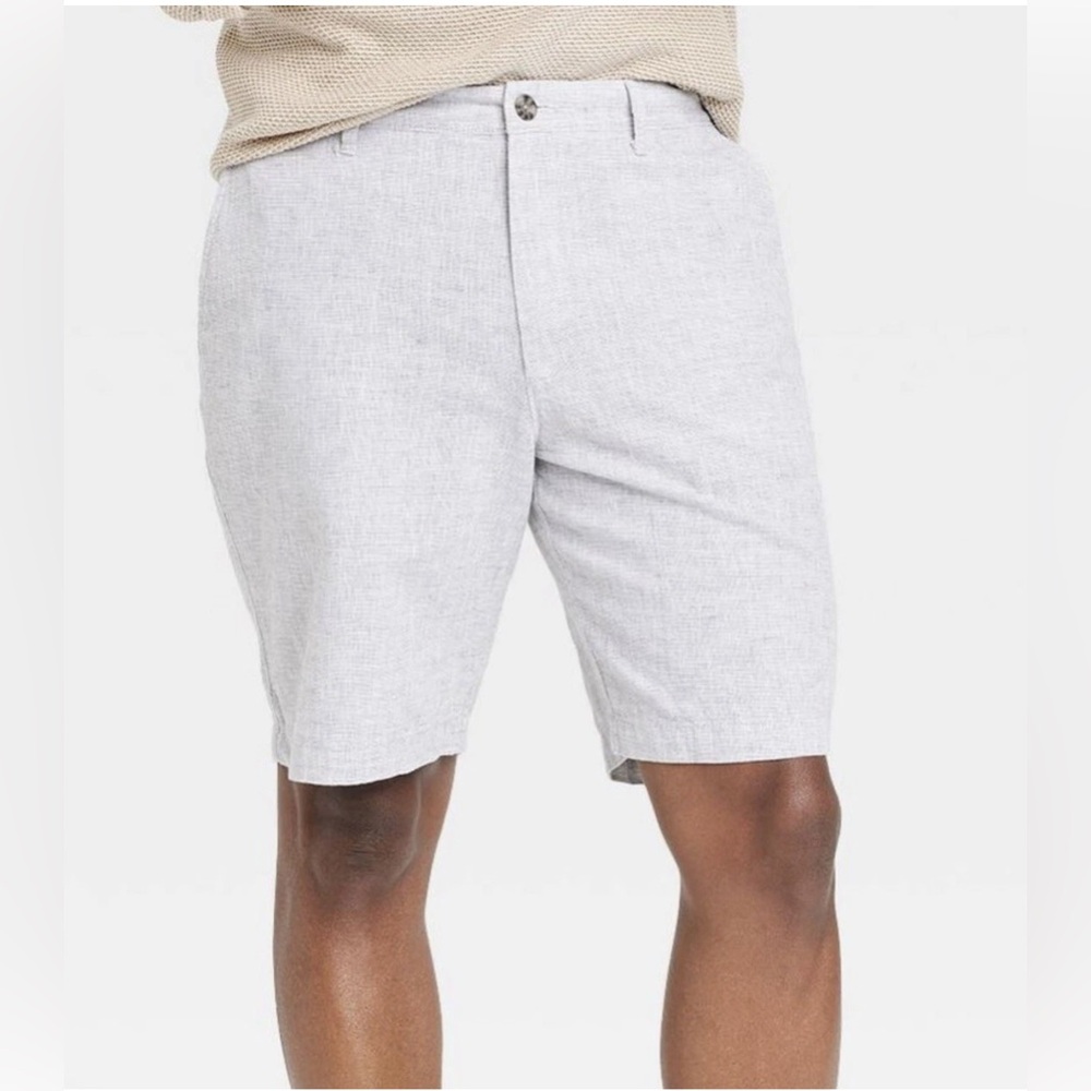 ✨Goodfellow Flat-Front 9” Inseam Men’s Linden Chino Slim Fit Shorts Gray Sz 40